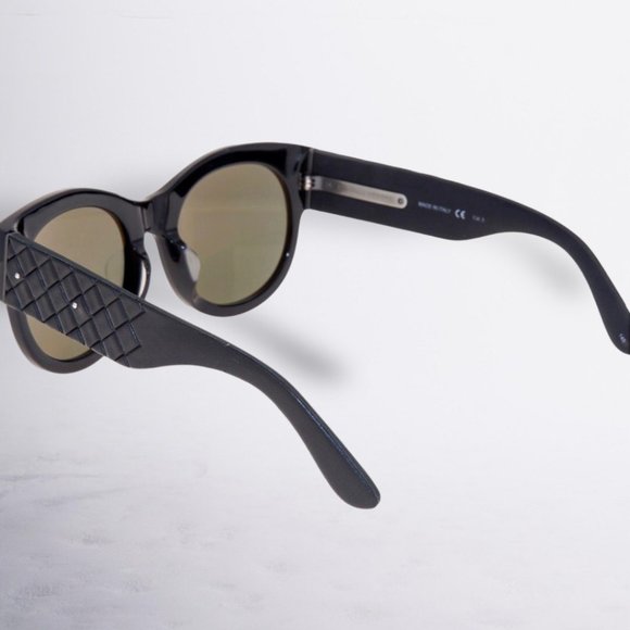 Bottega Veneta Intrecciato Leather BV0057SK 001 Black Sunglasses Retail: $349 main image 4